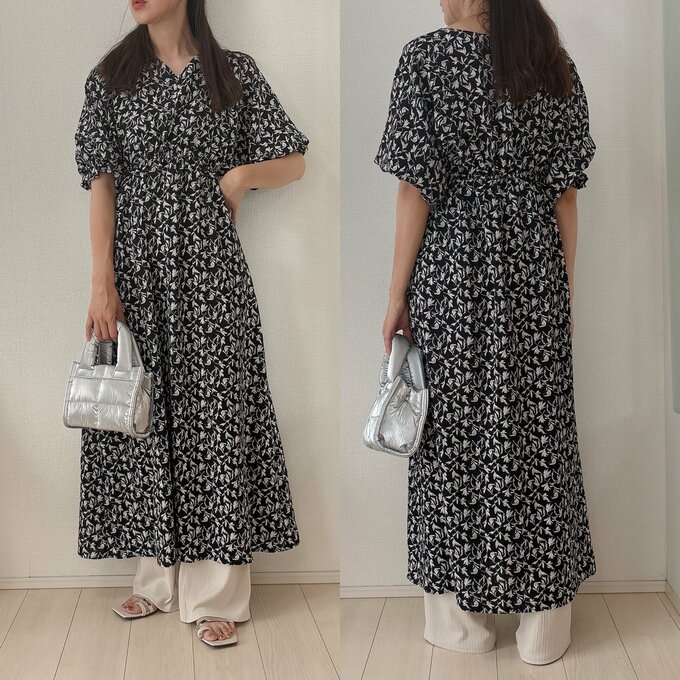 ロングワンピの下にレイヤード