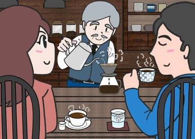 喫茶店でたしなむコーヒー…なにかが違う？5つ見つけたらエラい間違い探し