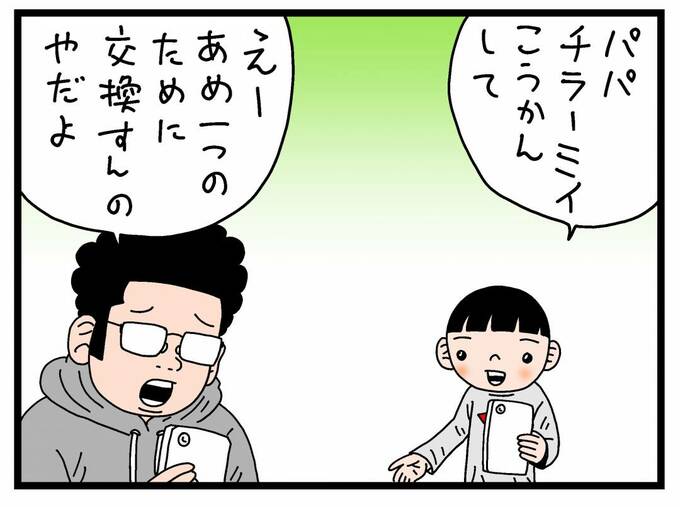 「パパ チラーミィこうかんして」