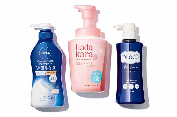 ニベア クリームケアボディウォッシュW濃厚保湿/hadakara 薬用ピュアマイルドモイストボディケアソープ/デオコ 薬用ボディクレンズ