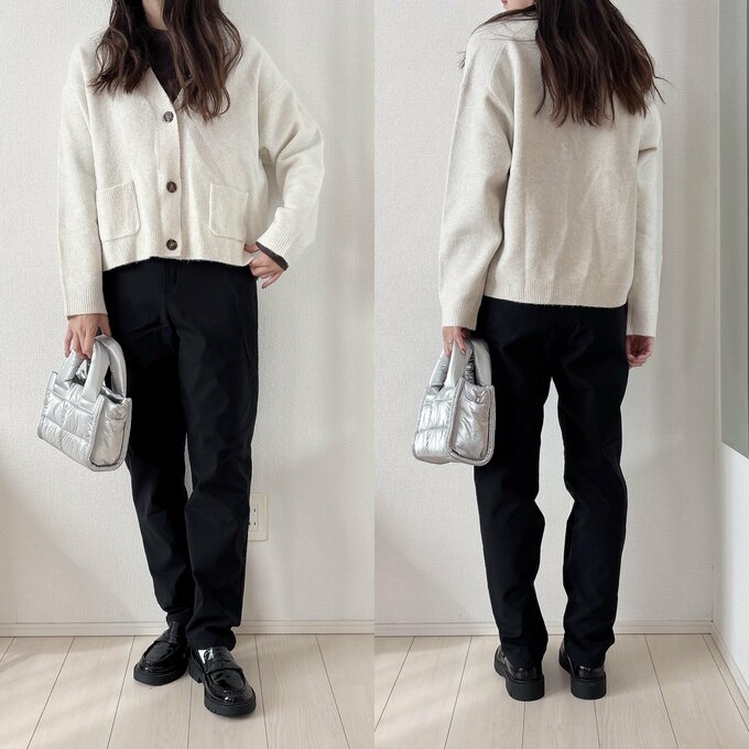 ユニクロ　ウォームストレッチパンツコーデ