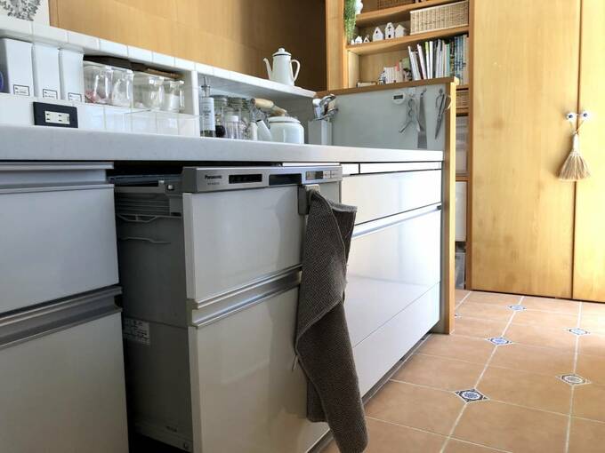 キッチンにタオル