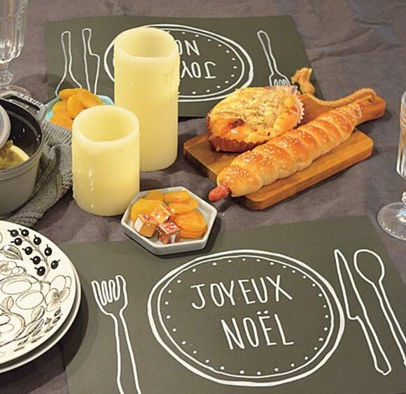 文字を加えたランチョンマット