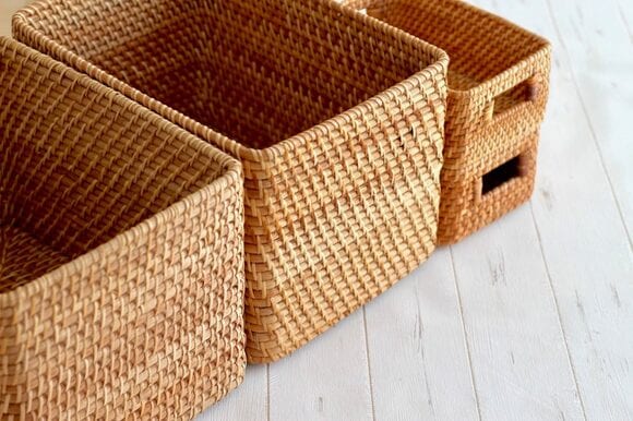 ラタンバスケット大・小