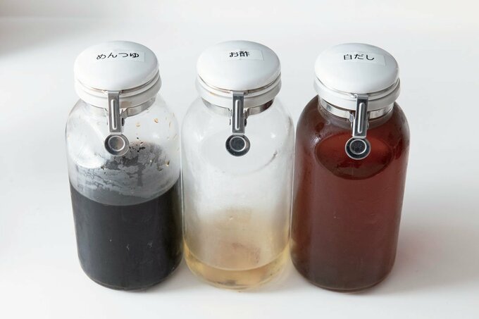 容器3つにラベリング