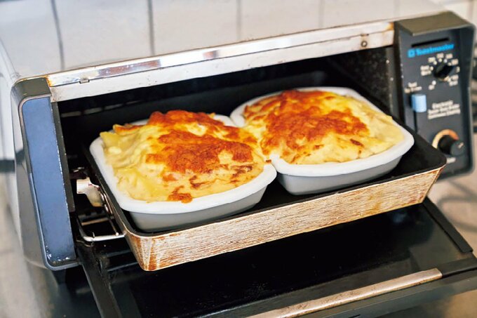 オーブンにラザニア