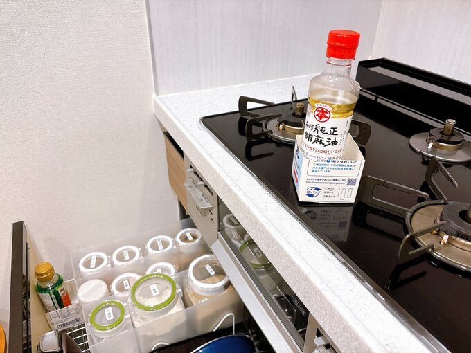 油ボトルを牛乳パックに収納