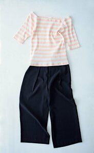 薄いピンク:黒で引き締める