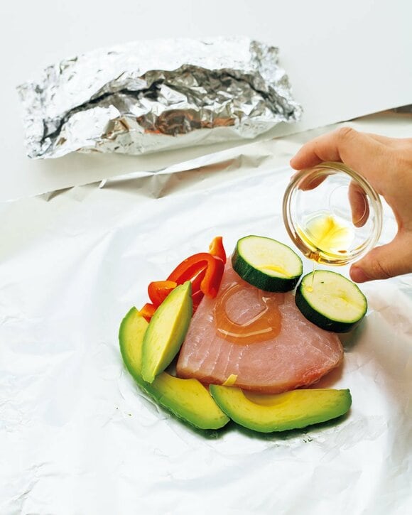 カジキとアボカド