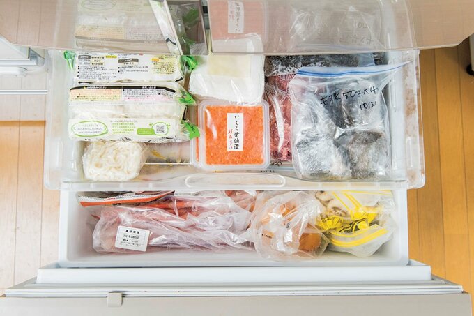 ぎっしり詰まった冷凍室