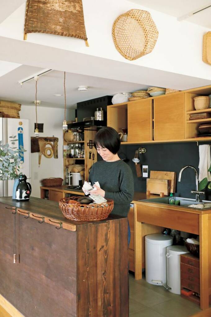 インテリアにカゴ