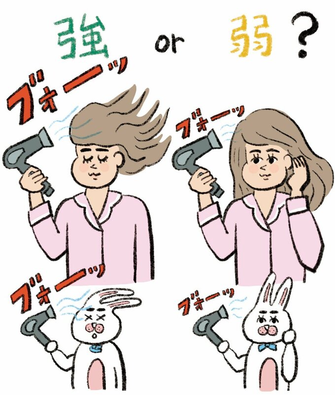 ドライヤーは「強」or「弱」?