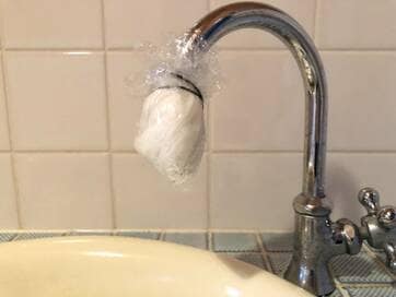 蛇口まわりの白い汚れ、ほったらかしのクエン酸パックでピカピカに