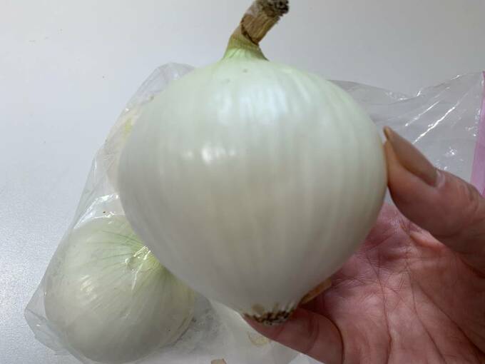 皮をむいたタマネギ