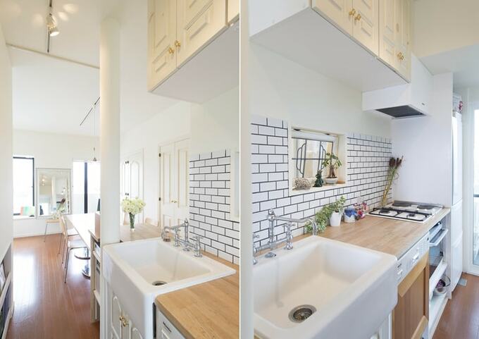 タイル張りのキッチン