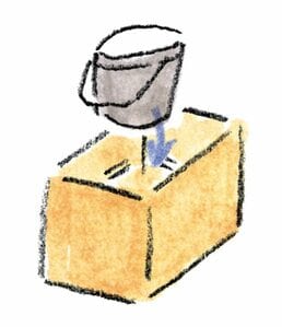 段ボール箱2個を組み立て