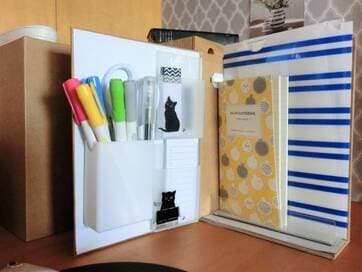 100円の書類ケースがすっきり文房具収納に！簡単DIY