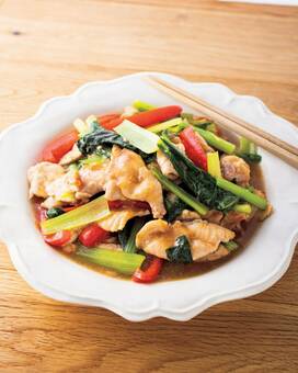 豚と野菜のとろみしょうゆ蒸し。フライパン蒸し8分で完成