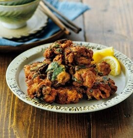 安くておいしい「豚こまと塩昆布のつまみ揚げ」レシピ。青ジソの香りがアクセント