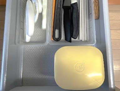 食洗機用洗剤を収納している引き出し