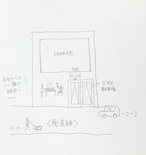 道路側のBBQスペースは落ち着かない