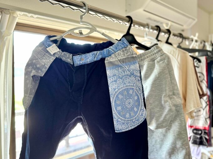 洗濯物と干している様子