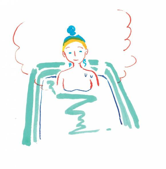 お風呂に入る女性