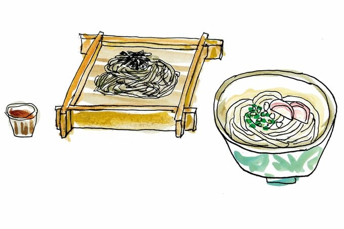 うどんとそばのイラスト
