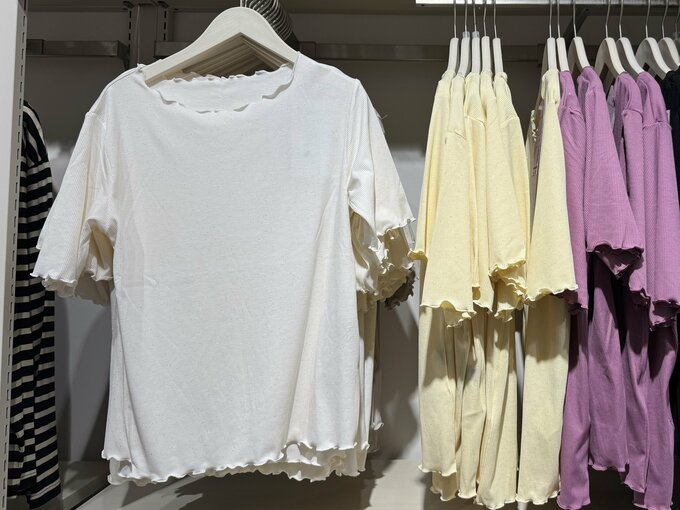 リブメローラメTシャツ