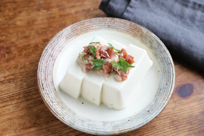 梅ツナ冷ややっこ完成