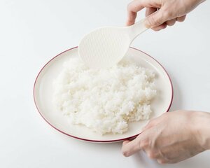 【ご飯】炊きたてを皿に広げて冷ます