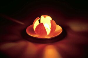 ライターでハギレに火をつける