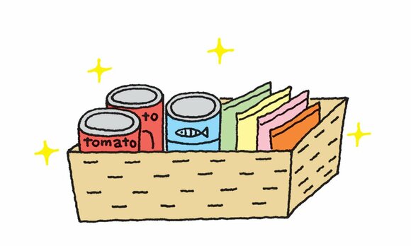 缶詰や乾物のストックは、買いたしたタイミングで整理