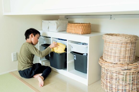 男の子和室でお片付け