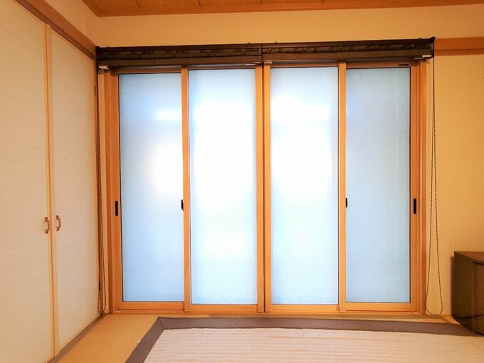 リフォーム後の和室の4枚建て窓