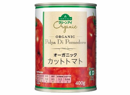 OPVALU グリーンアイ オーガニックカットトマト缶