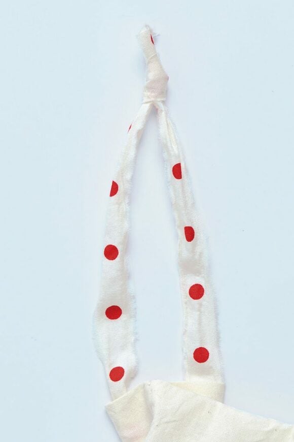 水玉柄の木綿布