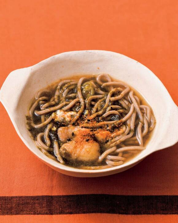 のり鍋にゆでそば