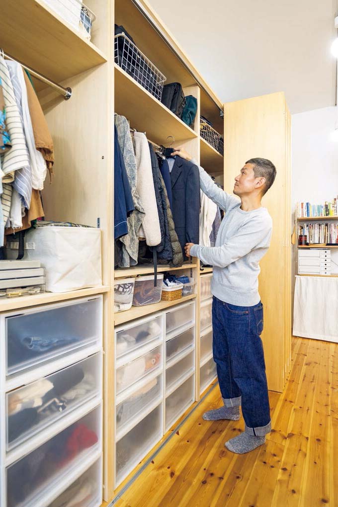 家族全員の壁面収納