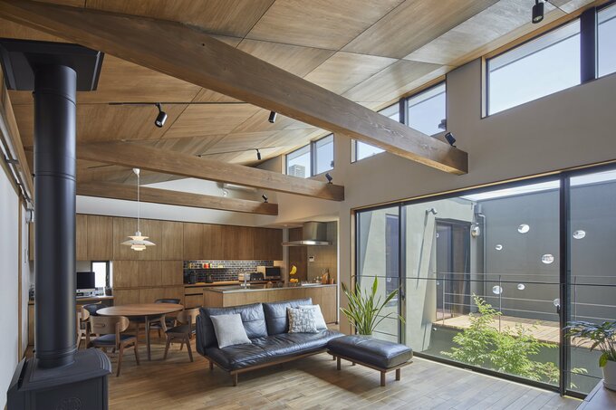 自然を感じられる中庭