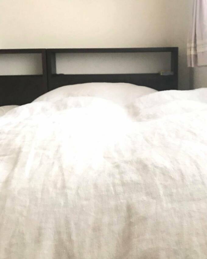 麻のベッドカバー