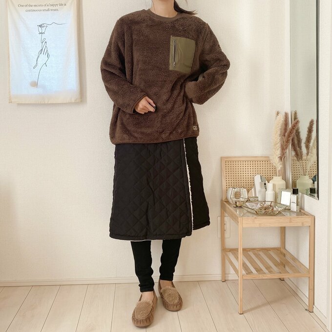 ひざ掛け兼用巻きスカート