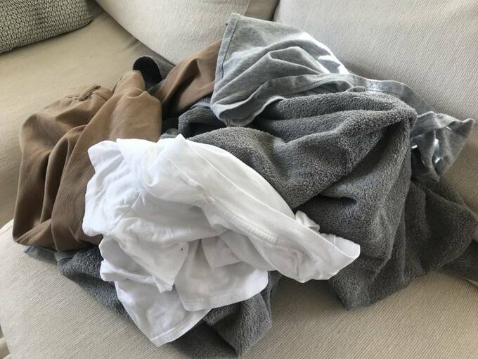 取り込んだ洗濯物が溜まってしまう