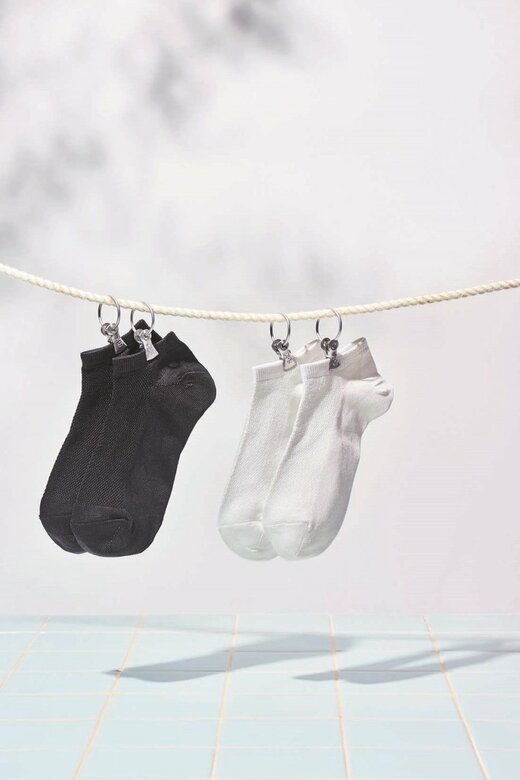  超冷感スニーカーソックス 黒・白 