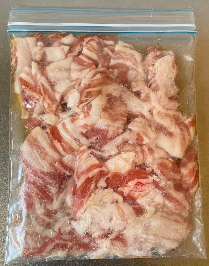豚バラの下味冷凍