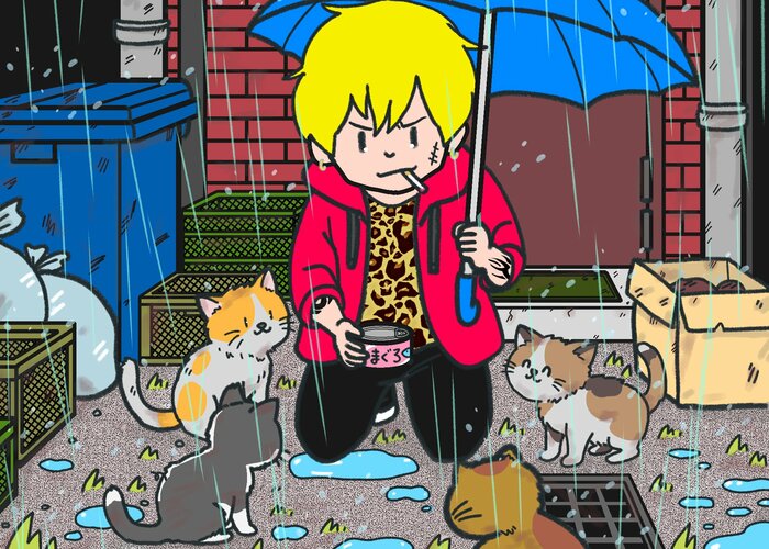 ご趣味のある方へ格安でお譲り致します   こちらは大き目の絵になります 19 見た目はワルだけどやさしい一面…どこが違う？5つ見つけたらエラい