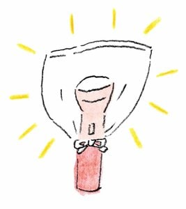 スーパーのレジ袋を懐中電灯にかけ、パワーアップさせる