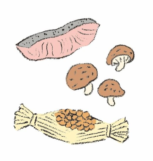 タンパク質、ビタミンDが豊富な食材