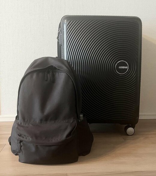 家族4人分、夏の1週間旅行の荷物。スーツケース１つとリュック１つにほぼ収まるようになりました
