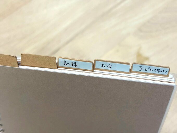 ノートのインデックス部分